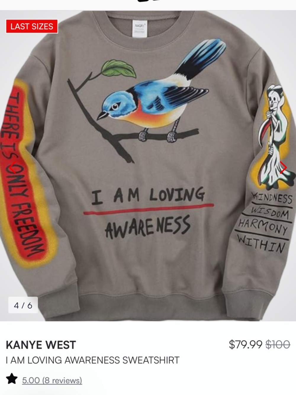 Kanye West I Am Loving Awareness Crewneck size M